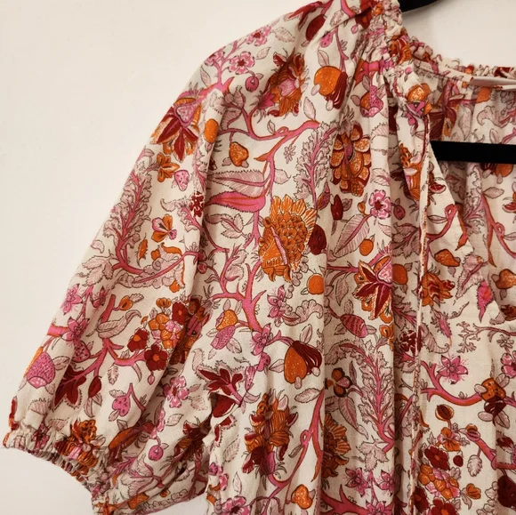 🌸Knox Rose Floral Boho Top Size Large Oversized - Picture 2 of 6